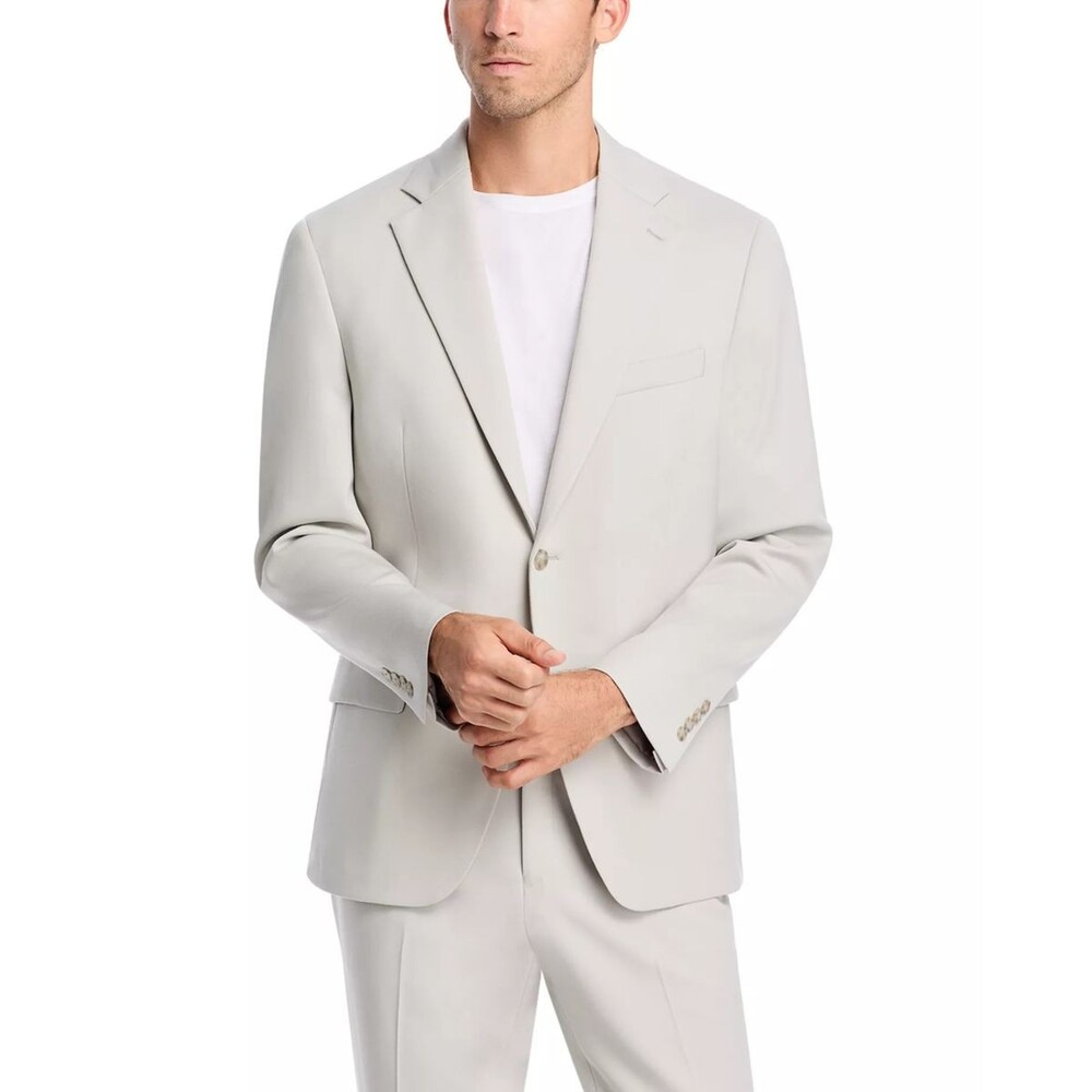 $916 NEW VINCE Mens 38R Stone Gray Wool 2 Piece Suit W/ Pants 32x37 (unfinished) - Picture 4 of 14